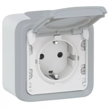 Розетка Legrand Plexo 2К+3 (069733), 16 А, с заземлением, серый