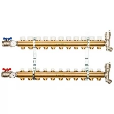 Коллекторный блок без расходометров Stout латунь 1 на 3/4 дюйма 11 (SMB 0468 000011)