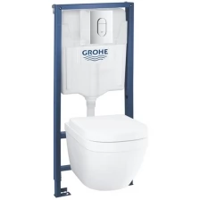 Комплект инсталляция и унитаз подвесной безободковый GROHE Solido Compact 39536000