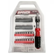 ZIPOWER ZIPOWER Набор бит с битодержателем, 56 предметов, Cr-V сталь ZIPOWER 56 pc TOOL SET