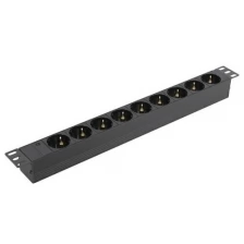 Exegate EX280847RUS Блок розеток ExeGate ServerPro PDU-19H901 Al-9S-C14, 19",1U,алюм, 9Schuko, С14