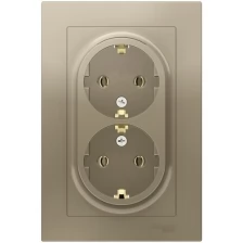 Розетка SCHNEIDER ELECTRIC ATLASDESIGN 16А, в сборе, шампань ATN000524