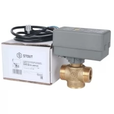 STOUT *SVM-0070-200125 STOUT Компактный 2-Ходовой зональный клапан, сервопривод 230V, с кабелем 1м., НР 1"