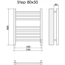 Полотенцесушитель Электрич. кабельный Ника STEP-2 80/50 правый тэн, хром