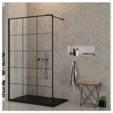 Ограждение для душа свободный вход walk-in NEW TRENDY NEW MODUS BLACK EXK-0105 черный 1200x2000